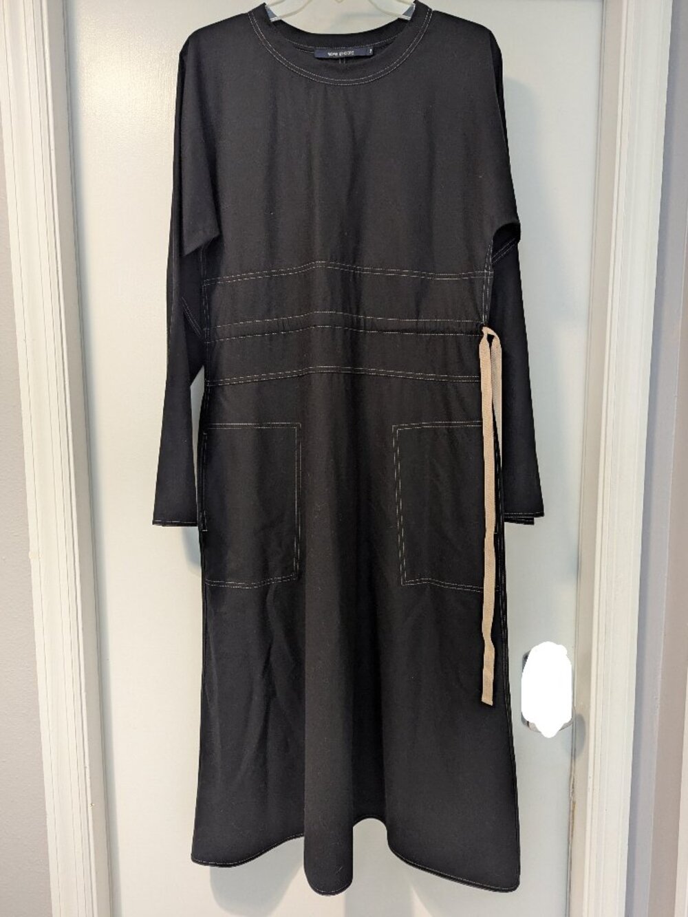 Sofie D'Hoore Drawstring Waist Long Sleeve Wool Dress